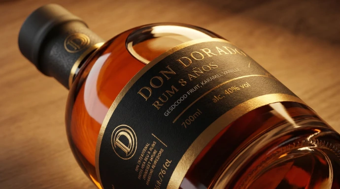 Newspirits vertaalde de warme, rijke stijl van Don Dorado naar fles, etiket en merkuitstraling.