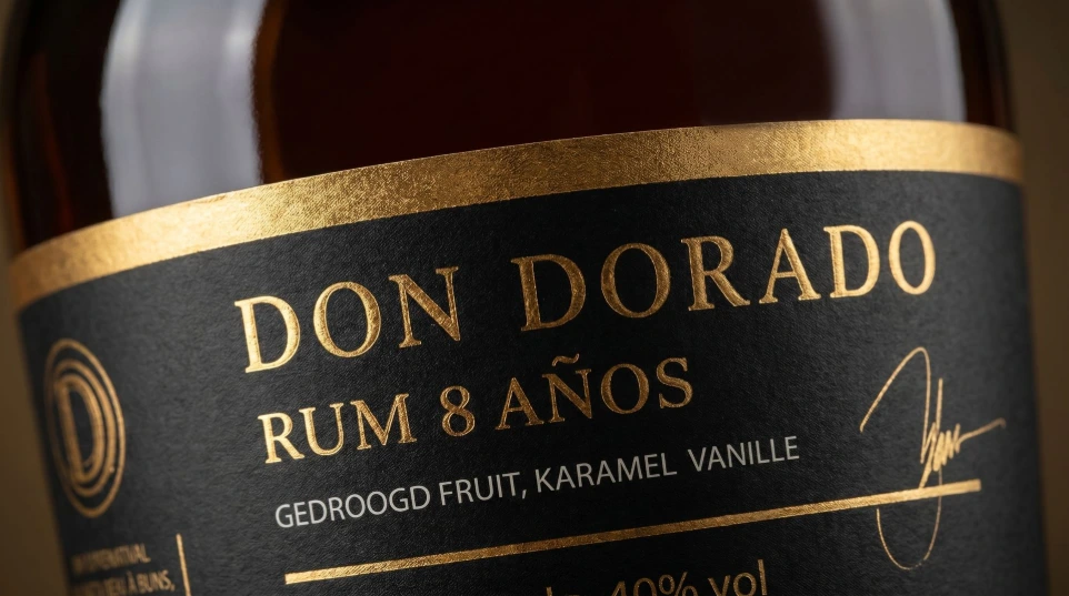 Etiket Don Dorado Rum 8 Jaar ontworpen door Newspirits