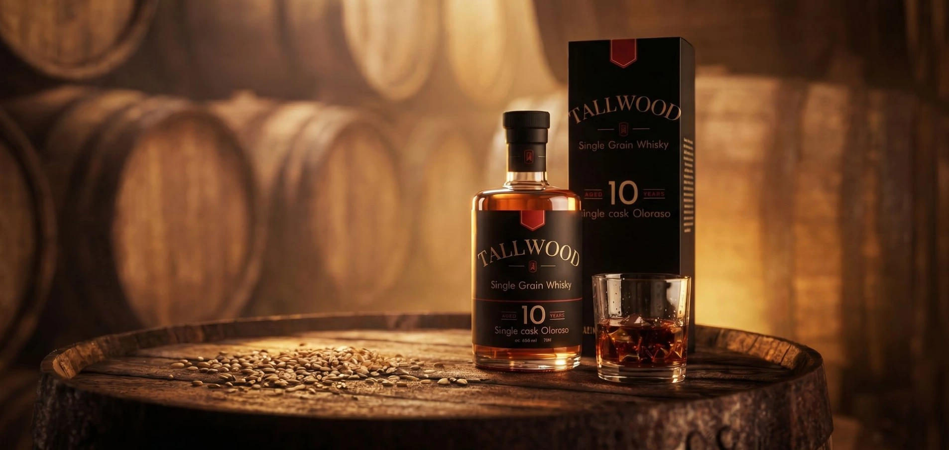 Tallwood Whisky 10 Jaar brengt Groningse herkomst, Oloroso sherry vatrijping en premium brand design samen.