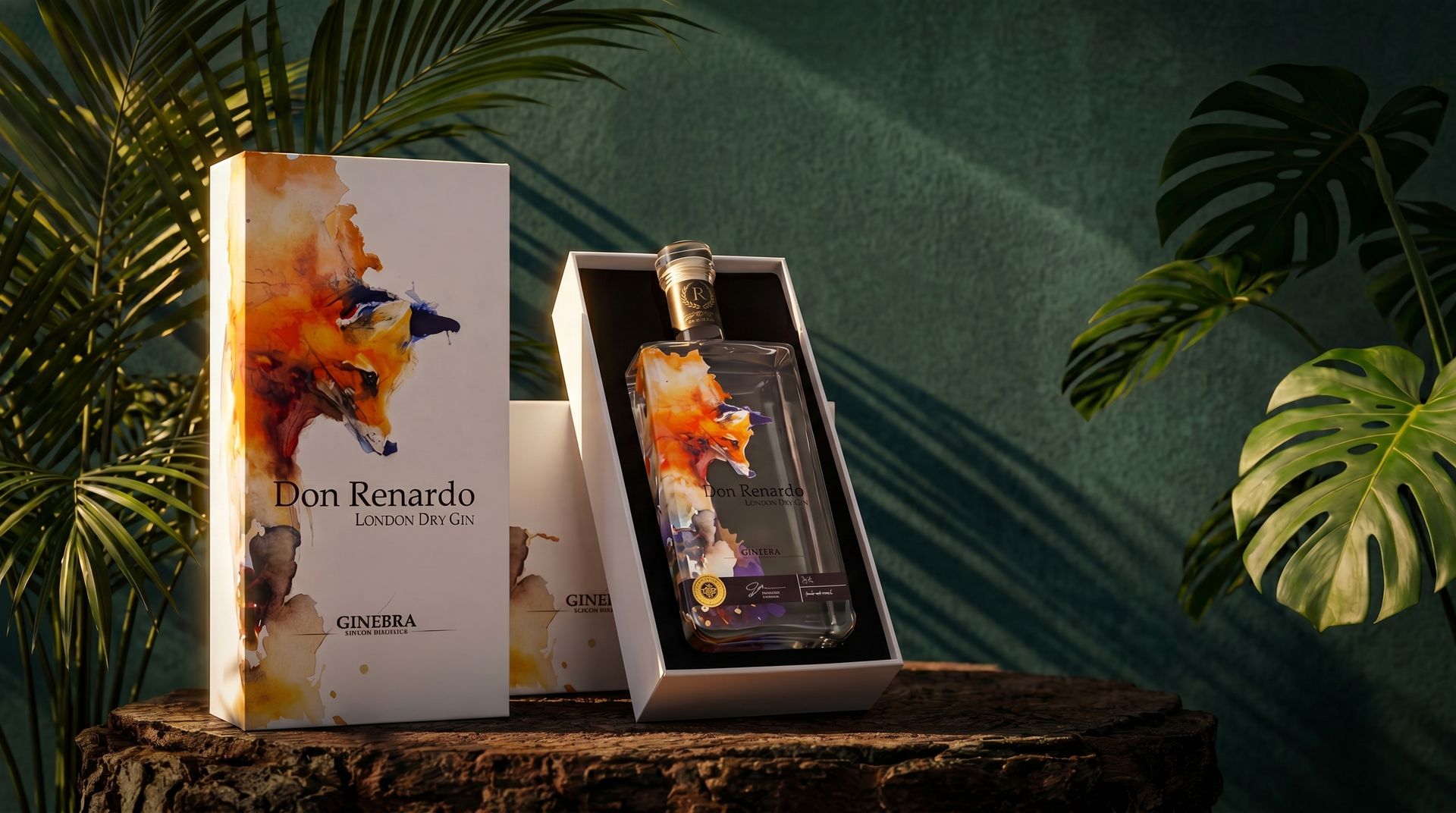 Don Renardo Gin met luxe geschenkverpakking ontwikkeld door