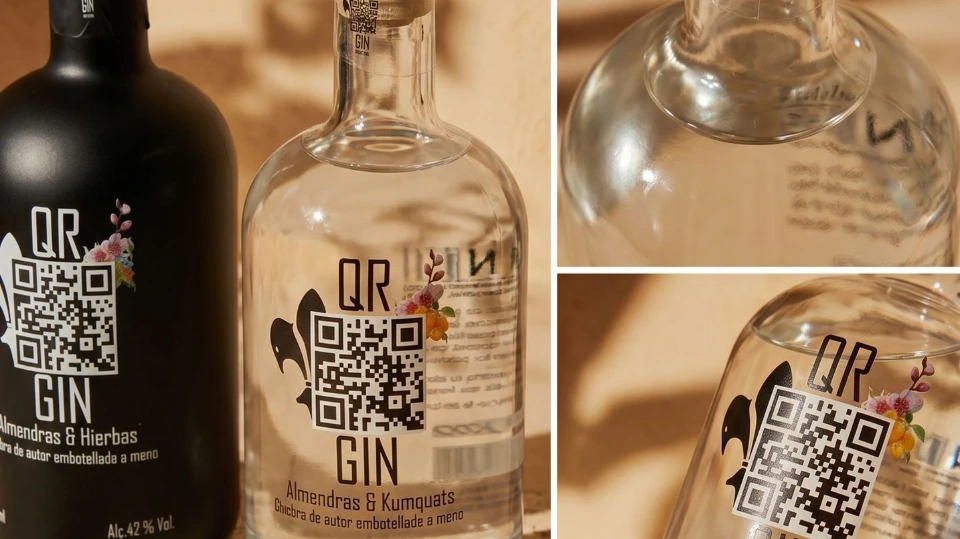 Etiket Ontwerp QR1 en QR2 Gin door Newspirits