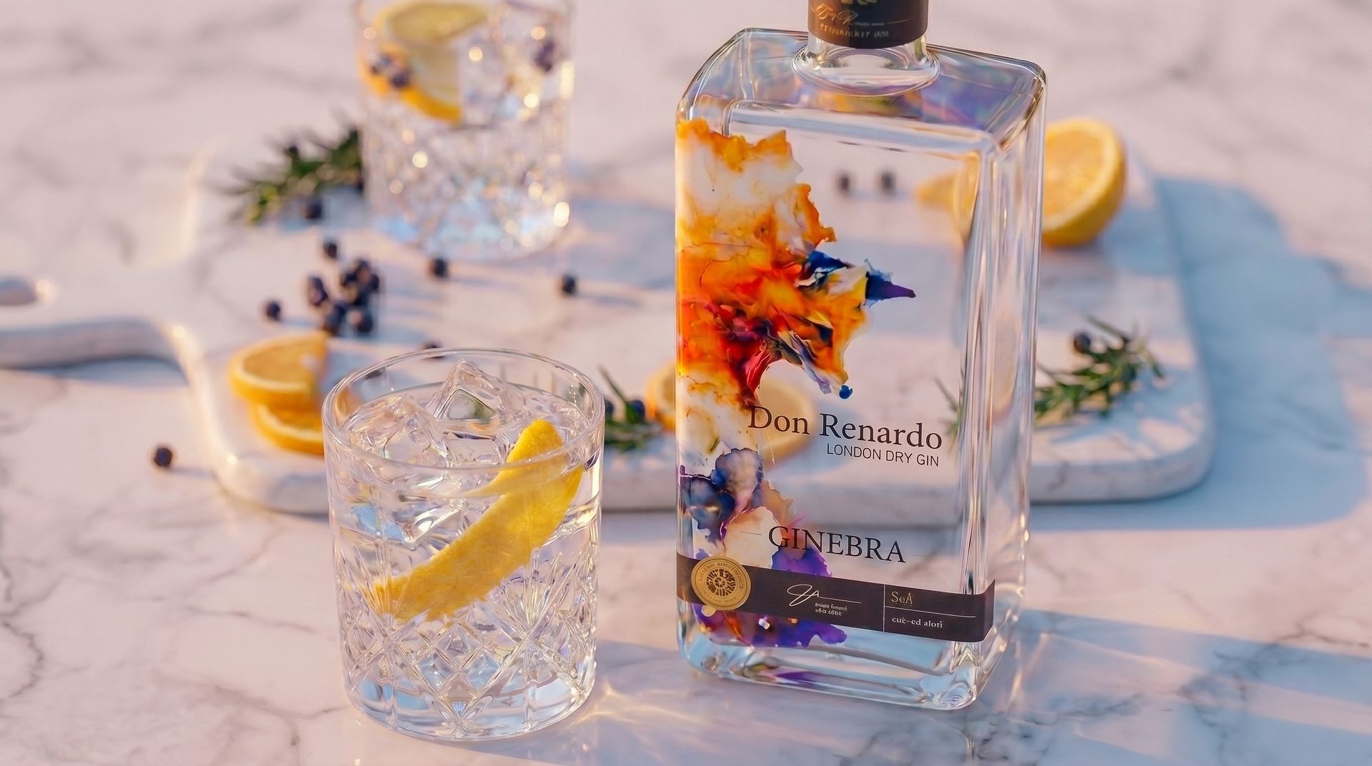 Gin met eigen fles en label ontwikkeld door Newspirits