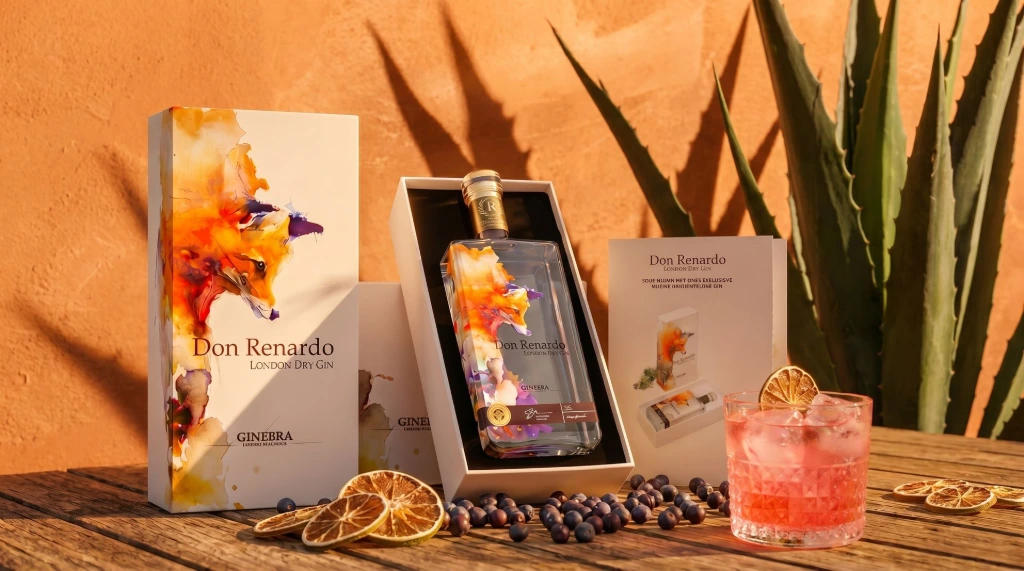 Premium flesontwerp en branding voor Don Renardo door NewSpirits drankenbranding agentschap.